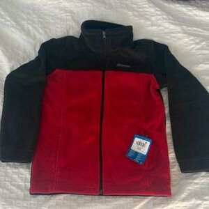 Columbia Kids Red and Black Full-Zip Fleece Jacket